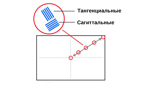 Сагиттальные и тангенциальные линии - как читать на графике MTF